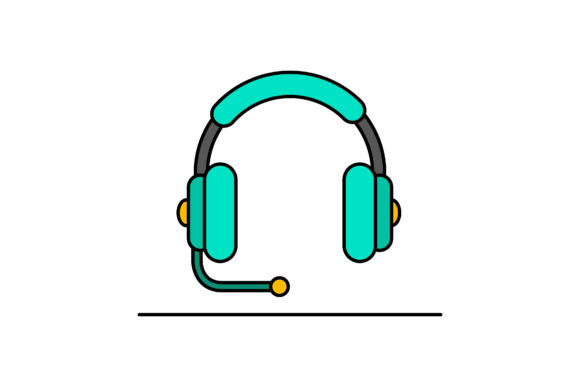 Download Flat Illustration of Headphones - Premium Resources
