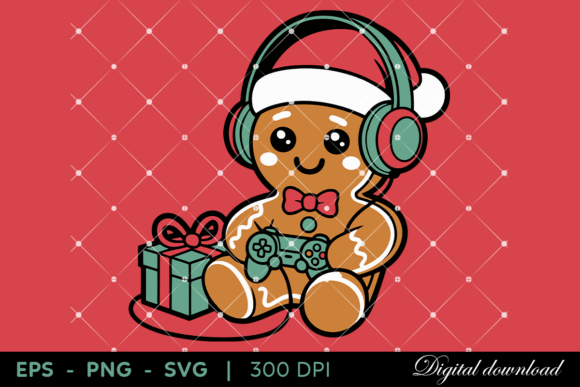 Download Gingerbread Gamer with Headphones - Headphones Collection
