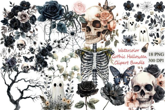 Download Watercolor Gothic Halloween - Gothic halloween Collection